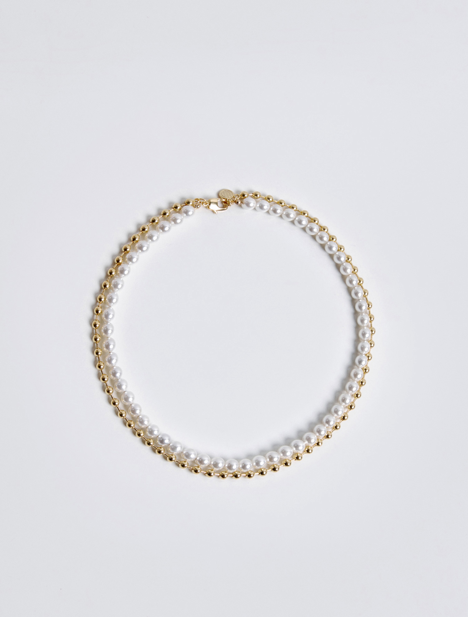 PEARL DOUBLE NECKLACE / GOLD