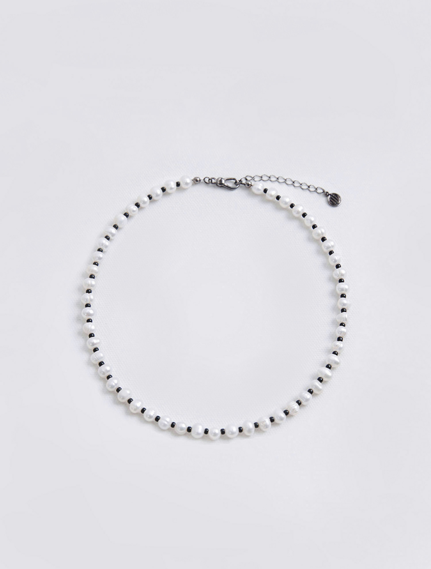 DUO PEARL NECKLACE / BLACK